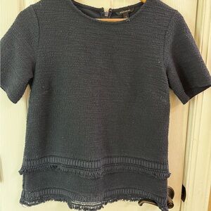 Banana Republic Textured Navy Blouse